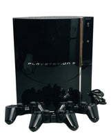 TESTED PS3 Playstation Gloss Black Console  + 3 Wireless Controllers SEE DETAILS