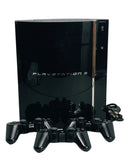 TESTED PS3 Playstation Gloss Black Console  + 3 Wireless Controllers SEE DETAILS