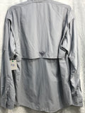 Columbia PFG Bahama Omin-Shade Long Sleeve Lt Gray  Mens M PEN MARK ON BACK
