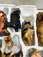 COMPLETE Kirklands Signature 13 PC Nativity Set BROKEN HAND/STAFF