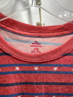 Celebrate Patriotic Shirt Red with Blue Stripes White Stars ADULT S