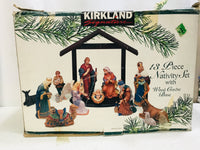 COMPLETE Kirklands Signature 13 PC Nativity Set BROKEN HAND/STAFF