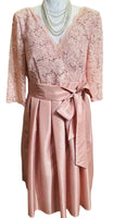 EUC Jessica Howard Dress Formal Mother of the Bride Prom Rose Gold/Blush Pink Ladies 12