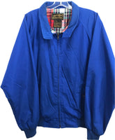 VINTAGE Eddie Bauer Bomber Style Jacket Royal Blue Plaid Liner Mens L