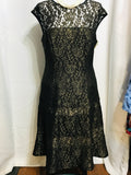 NWT Maggy London Bridesmaid/Prom/Ball Dress Black & Gold Floral Lace Ladies 10