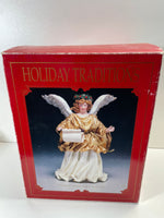 Vintage Holiday Traditions 9" Fabric Mache Angel Tree Top Kurt S Adler