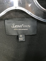 Sweet Rain Fashion Shacket Black Fleece with Studded Fringe Ladies M