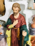 COMPLETE Kirklands Signature 13 PC Nativity Set BROKEN HAND/STAFF