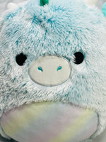 Squishmallows 2022 12"  Lorelai Blue Fuzzy Dragon LT WEAR Freshly Laundered