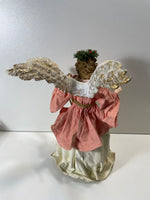 Vintage Holiday Traditions 9" Fabric Mache Angel Tree Top Kurt S Adler