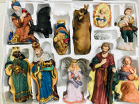 COMPLETE Kirklands Signature 13 PC Nativity Set BROKEN HAND/STAFF