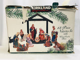 COMPLETE Kirklands Signature 13 PC Nativity Set BROKEN HAND/STAFF