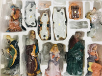 COMPLETE Kirklands Signature 13 PC Nativity Set BROKEN HAND/STAFF