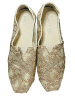 EUC Toms Slip Ons Wedding Lace Ivory Cream Womens US 7.5 Freshy Laundered