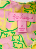 EUC Lilly Pulitzer Pink & Yellow & Green Bunny and Floral Pattern dress Girls 3