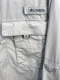 Columbia PFG Bahama Omin-Shade Long Sleeve Lt Gray  Mens M PEN MARK ON BACK